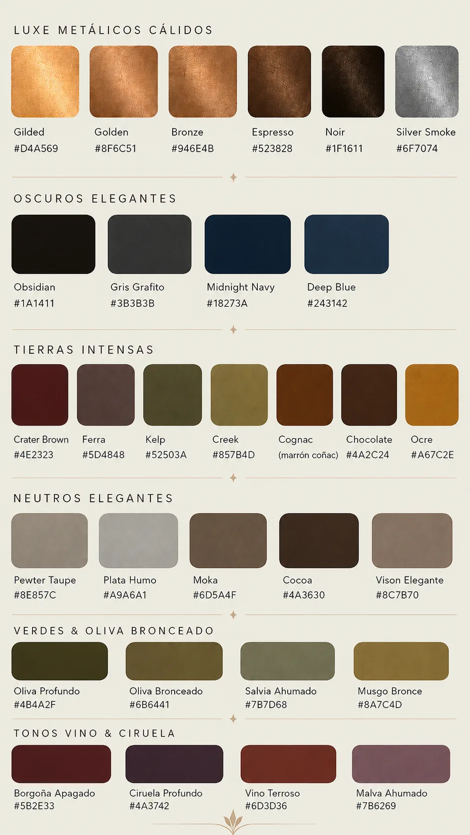 Paleta de colores sugerida